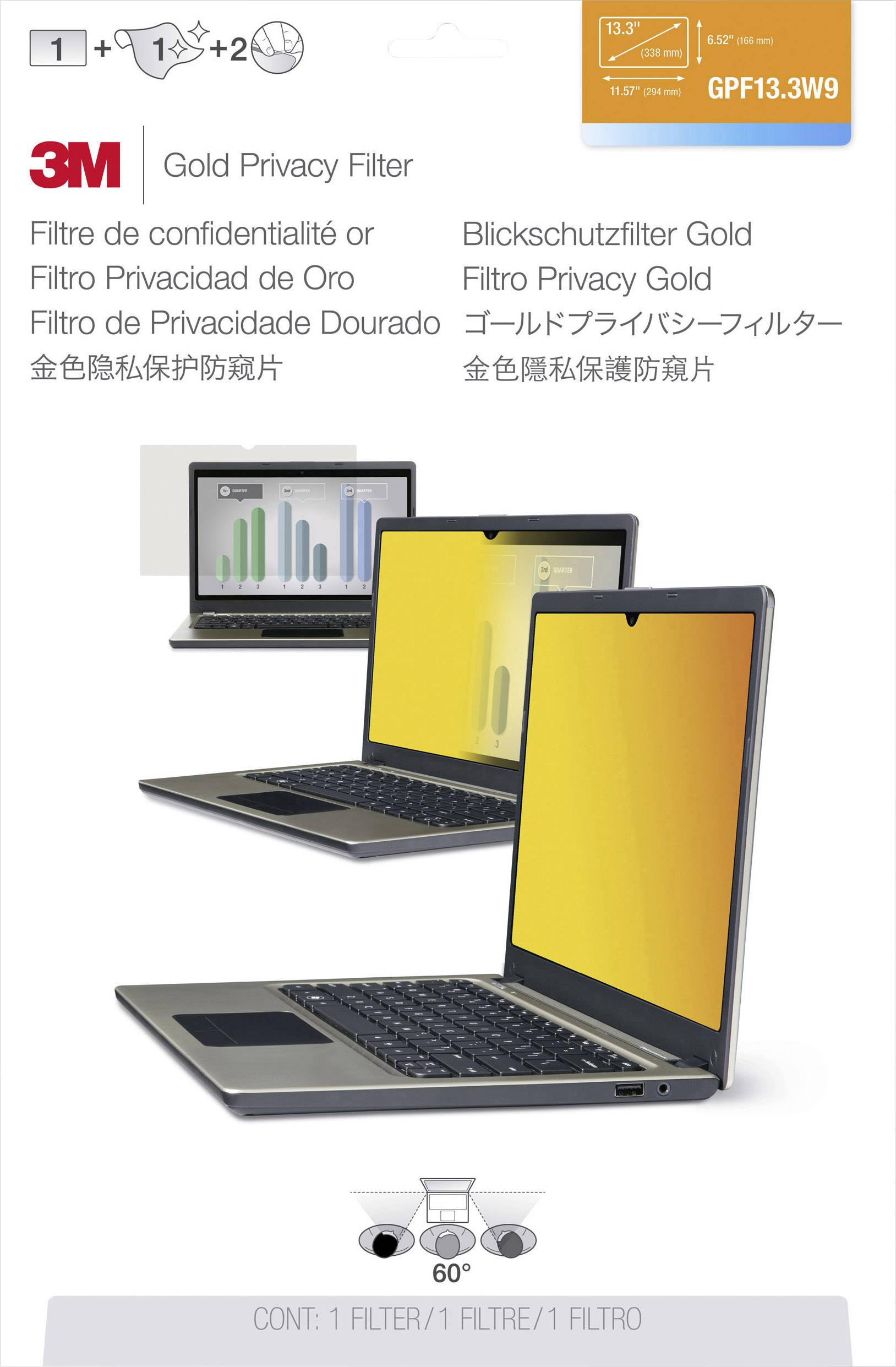 3M GPF13.3W9 Blickschutzfolie 33,8cm (13,3") Bildformat: 16:9 7100049972 Passend für Modell: Universal