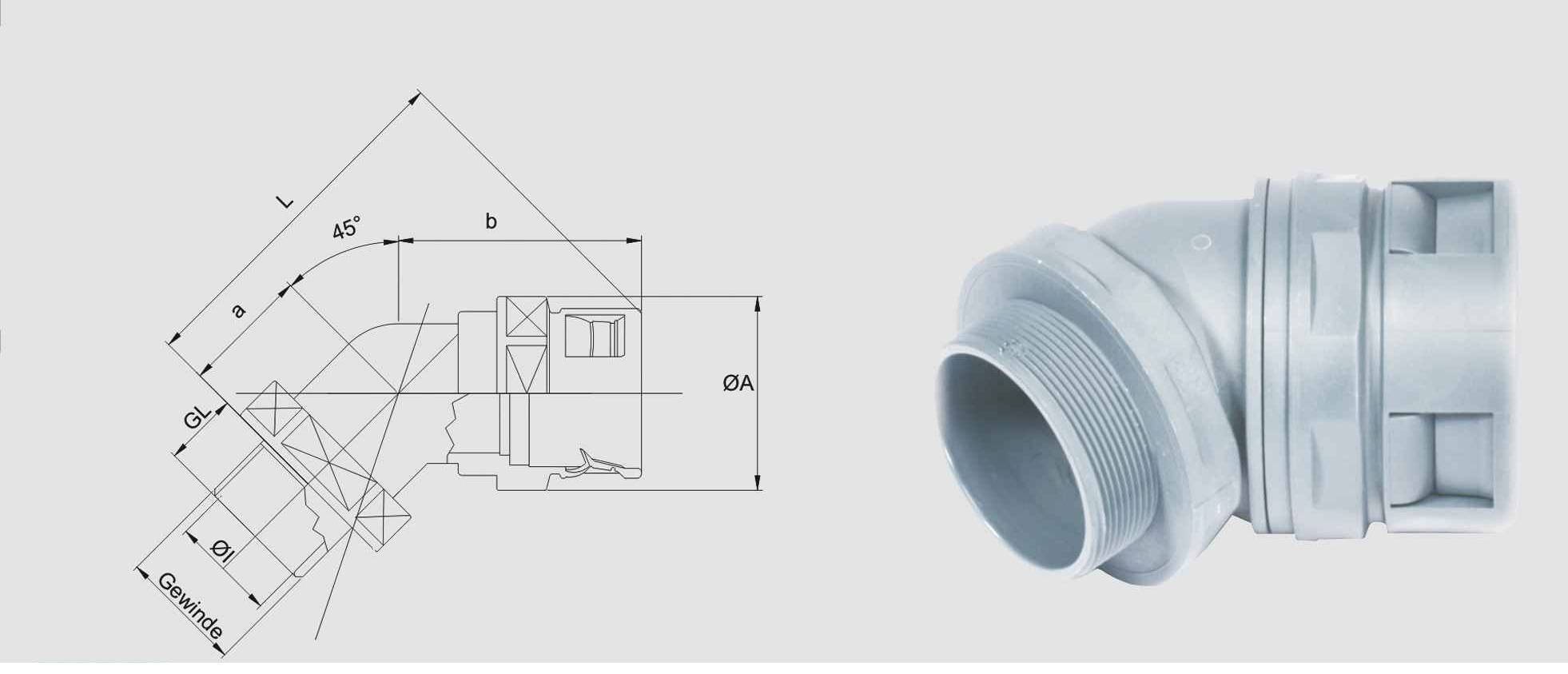 Helukabel 920197 HSSV 45° M32 NW29 gr Schlauchverschraubung Grau M32 45° 1 St.