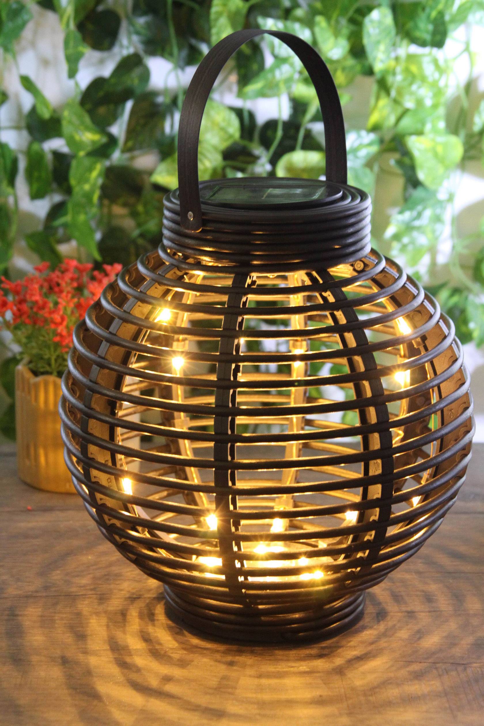 Polarlite Solar-Gartenleuchte  Rattan 250 PL-8220875   LED  Warmweiß Schwarz