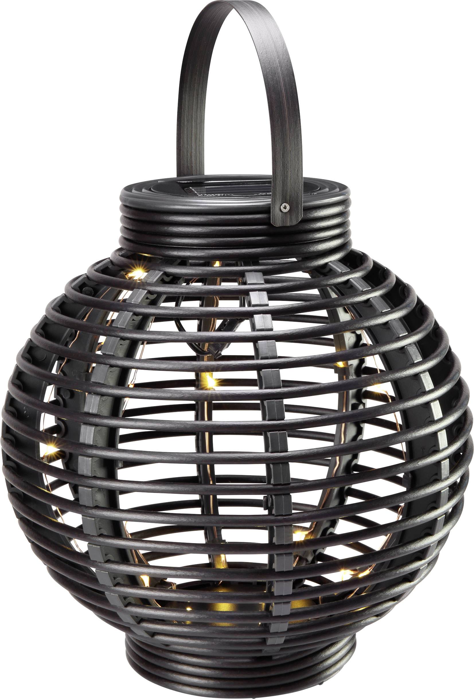 Polarlite Solar-Gartenleuchte  Rattan 250 PL-8220875   LED  Warmweiß Schwarz