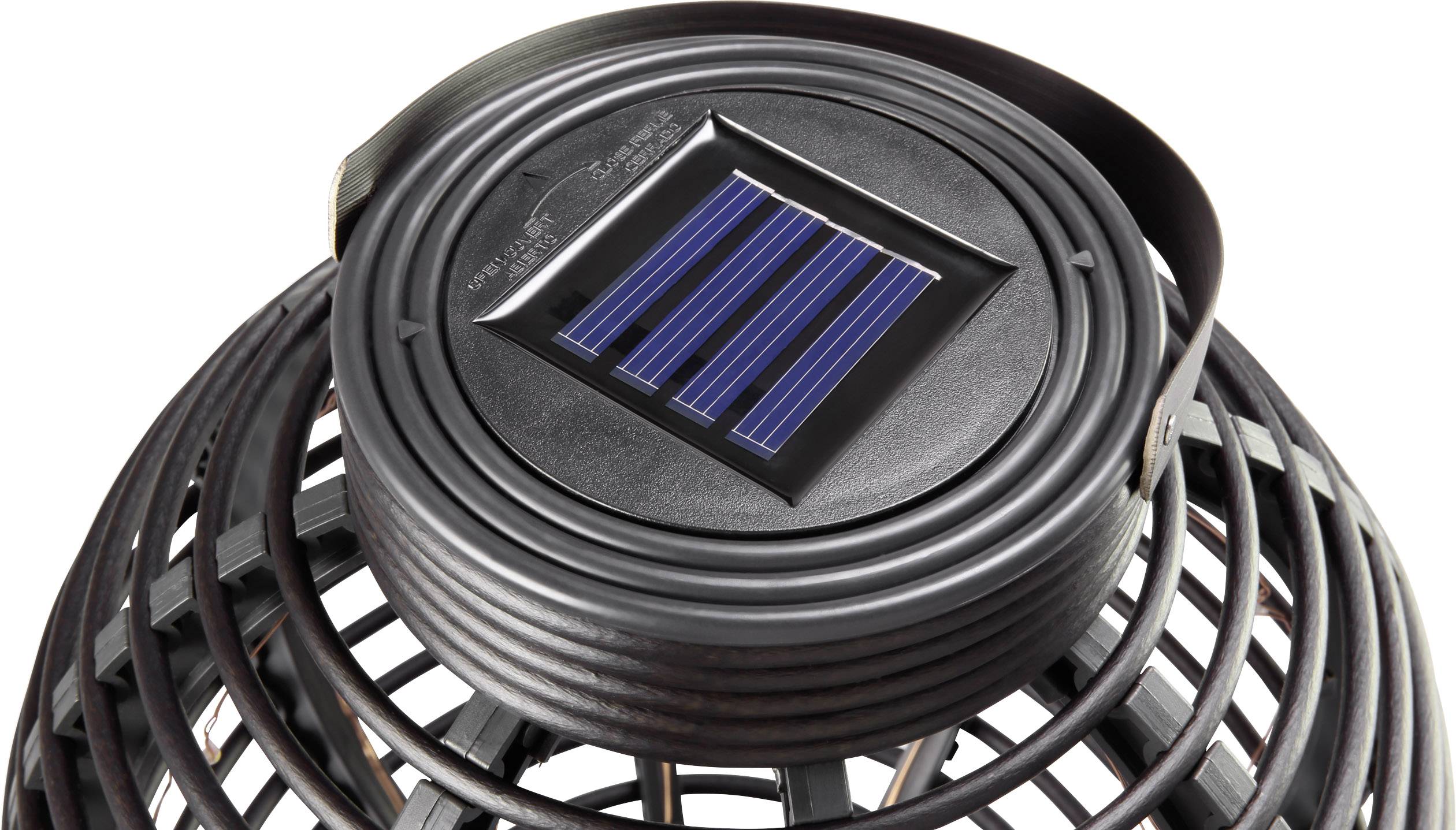 Polarlite Solar-Gartenleuchte  Rattan 250 PL-8220875   LED  Warmweiß Schwarz