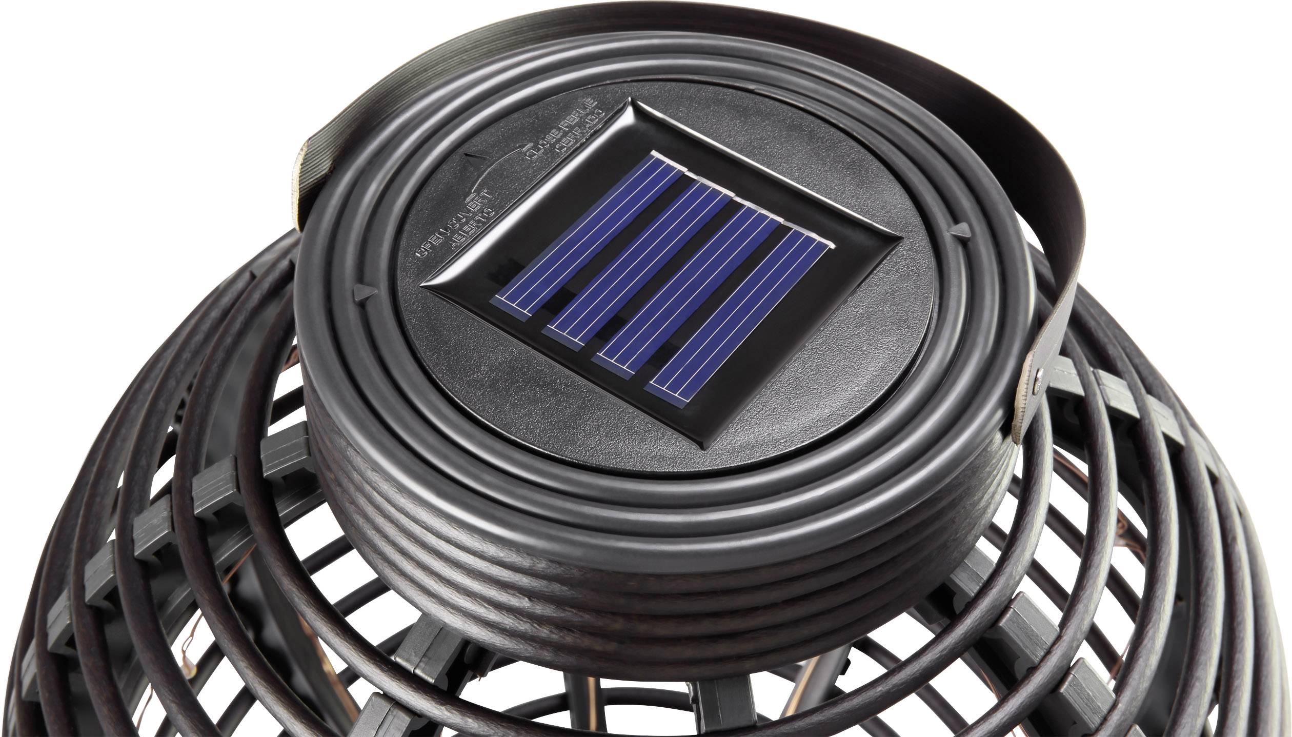Polarlite Solar-Gartenleuchte  Rattan 250 PL-8220875   LED  Warmweiß Schwarz