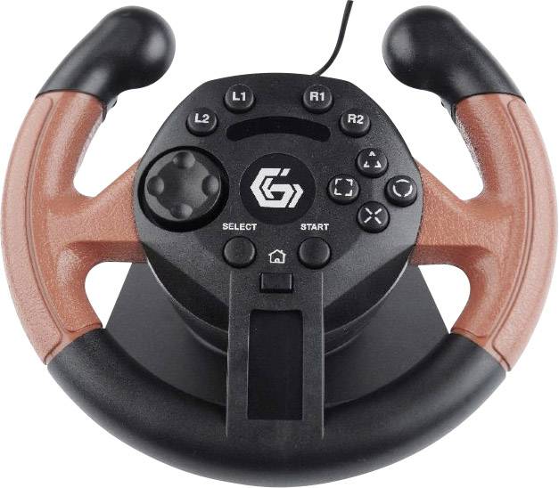 Gembird STR-UV-01 Lenkrad USB PC, PlayStation 3 Schwarz, Rot inkl. Pedale