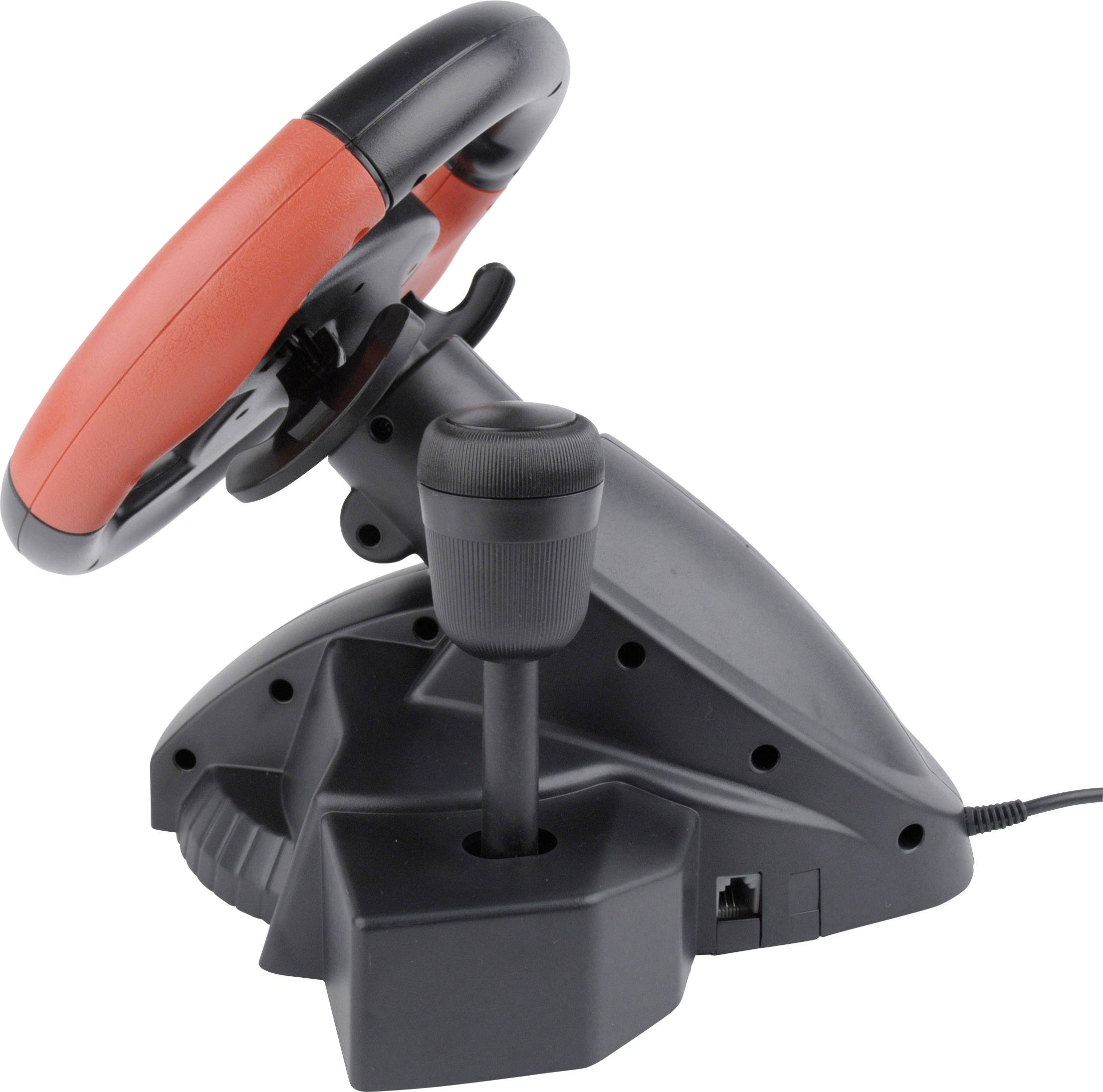 Gembird STR-MV-02 Lenkrad USB PC, PlayStation 2, PlayStation 3 Schwarz, Rot inkl. Pedale, inkl. Gangschaltung