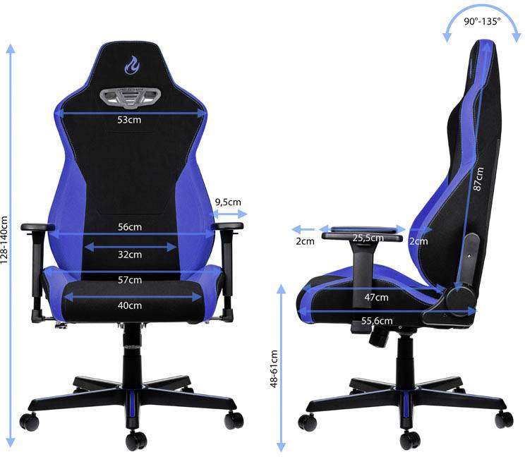 Nitro Concepts S300 Galactic Blue Gaming-Stuhl Schwarz, Blau