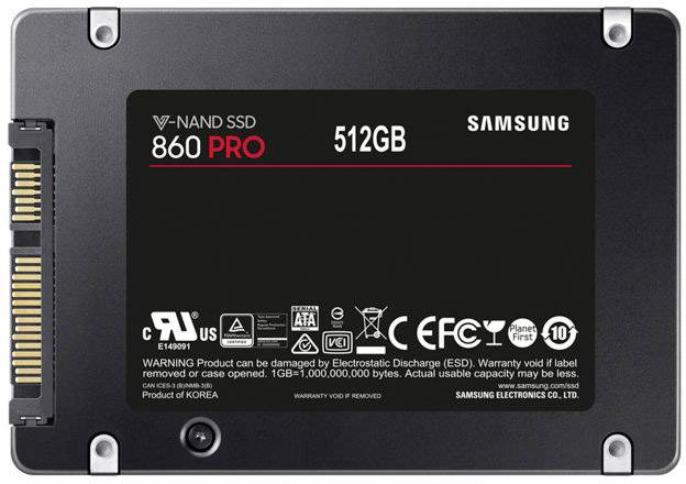 Samsung 860 PRO 512 GB Interne SATA SSD 6.35 cm (2.5 Zoll) SATA 6 Gb/s Retail MZ-76P512B/EU
