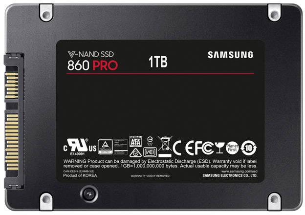 Samsung 860 PRO 1 TB Interne SATA SSD 6.35 cm (2.5 Zoll) SATA 6 Gb/s Retail MZ-76P1T0B/EU