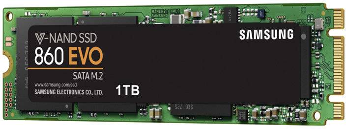 Samsung 860 EVO 1 TB Interne M.2 SATA SSD 2280 M.2 SATA 6 Gb/s Retail MZ-N6E1T0BW