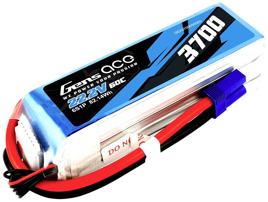 Gens ace Modellbau-Akkupack (LiPo) 22.2 V 3700 mAh Zellen-Zahl: 6 60 C Softcase EC5