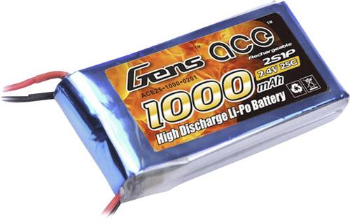 Gens ace Modellbau-Akkupack (LiPo) 7.4V 1000 mAh Zellen-Zahl: 2 25 C Softcase T-Stecksystem