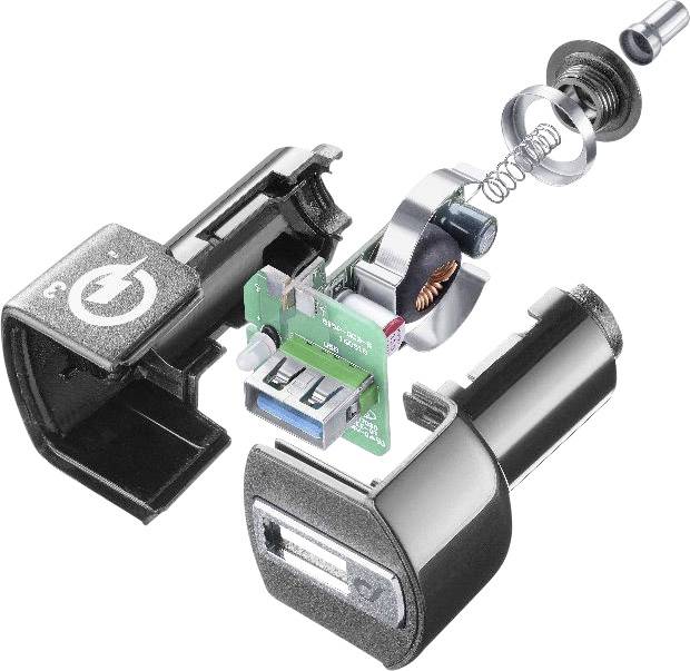 Cellularline CBRHUKITQCTYCK USB Ladegerät Schwarz
