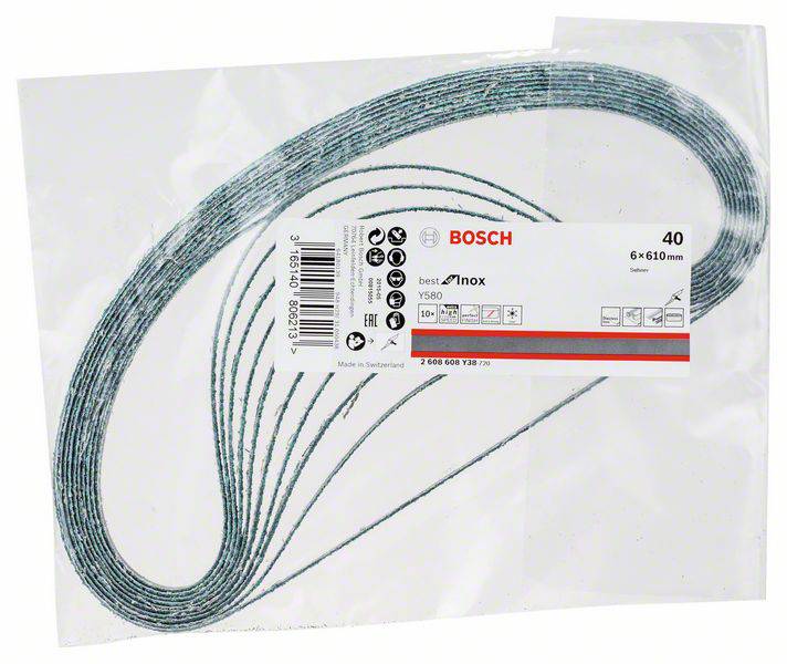 Bosch Accessories Best for Inox 2608608Y38 Schleifband Körnung (num) 40 (L x B) 610 mm x 6 mm 10 St.