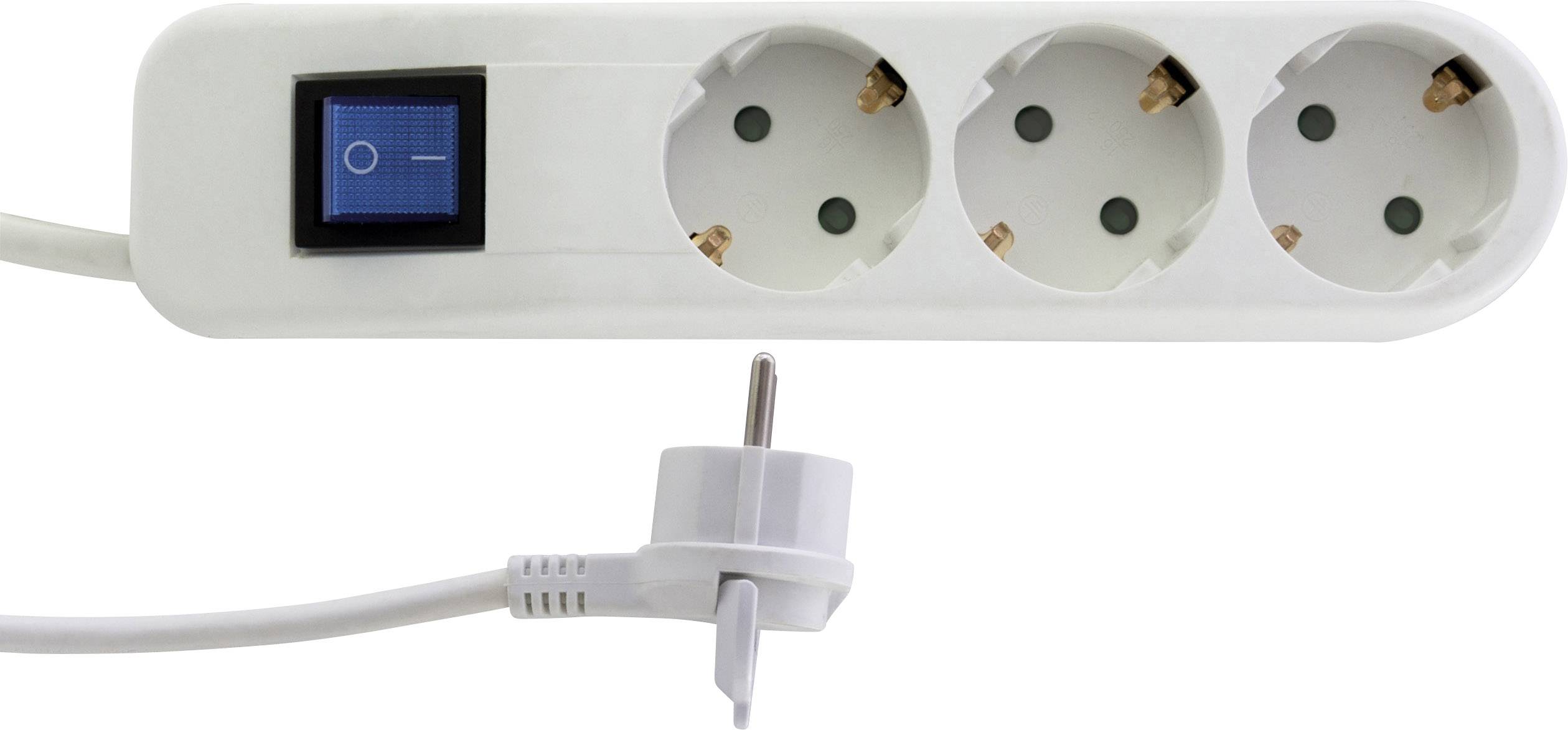 REV 0014340100 Steckdosenleiste mit Schalter 3fach Weiß, Grau Schutzkontakt 1 St.