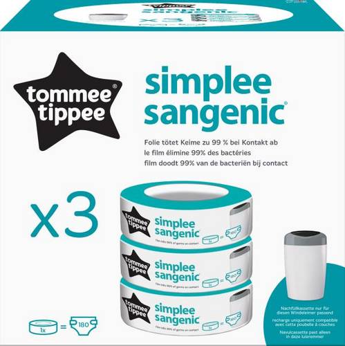 Sangenic Simplee 3er Pack Nachfüllkassetten für Windeleimer 250720001
