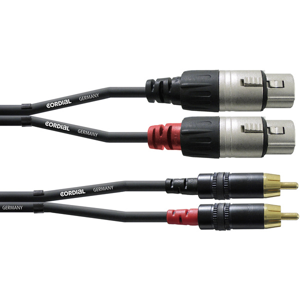 Cordial CFU 1,5 FC Audio Adapterkabel [2x XLR-Buchse - 2x Cinch-Stecker] 1.50m Schwarz