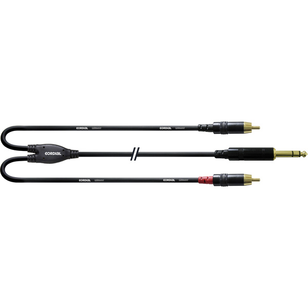 Cordial CFY 3 VCC Audio Y-Adapter [1x Klinkenstecker 6.35 mm - 2x Cinch-Stecker] 3.00 m Schwarz