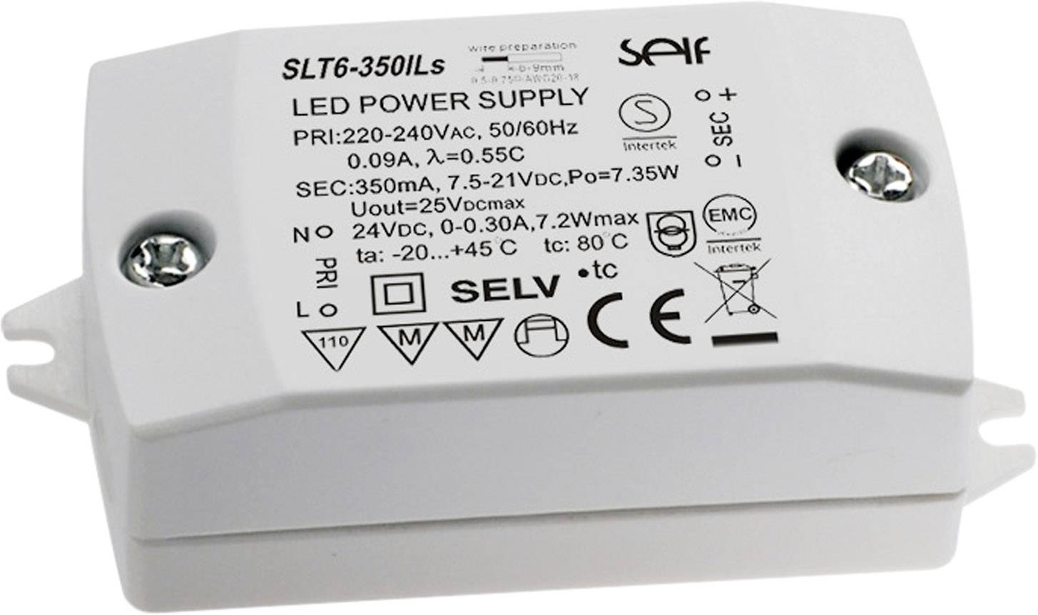 Self Electronics SLT6-350ILS LED-Treiber Konstantspannung, Konstantstrom 7.94 W, 7.31 W 350 mA 7.5