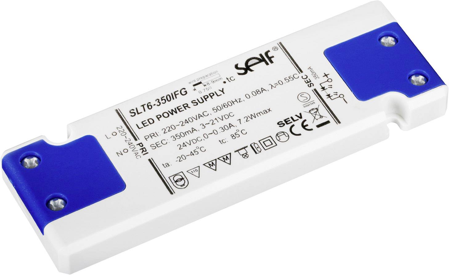 Self Electronics SLT6-350IFG LED-Treiber Konstantstrom 7.35 W 350 mA 3.0 - 21.0 V/DC Möbelzulassung
