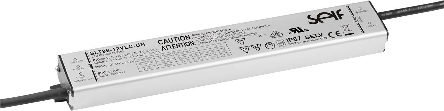 Self Electronics SLT96-12VLC-UN LED-Treiber Konstantspannung 96 W 0 - 8 A 12.0 V/DC Möbelzulassung