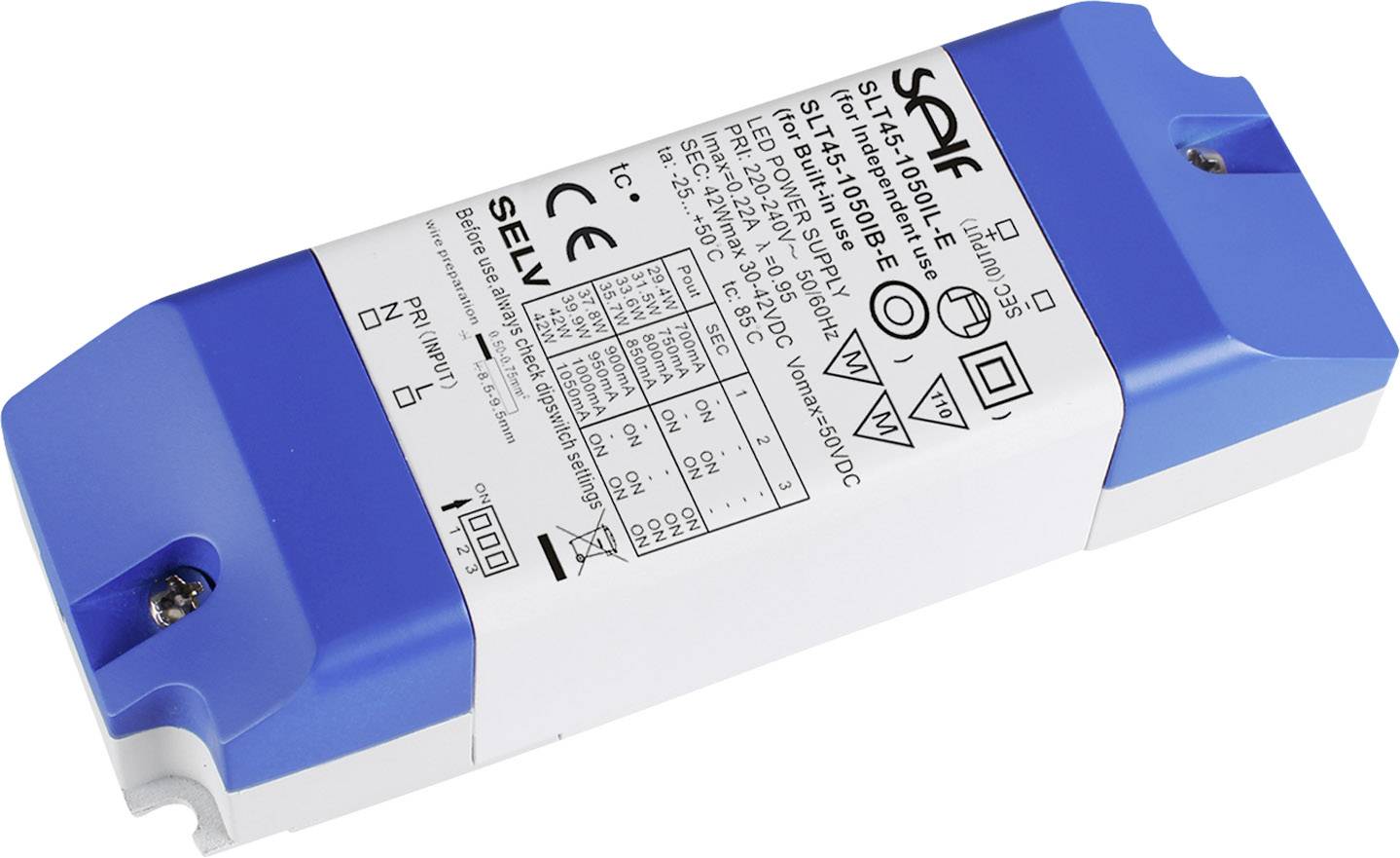 Self Electronics SLT45-1050IL-E LED-Treiber Konstantstrom 42 W 700 - 1050 mA 30.0 - 42.0 V/DC Möbel