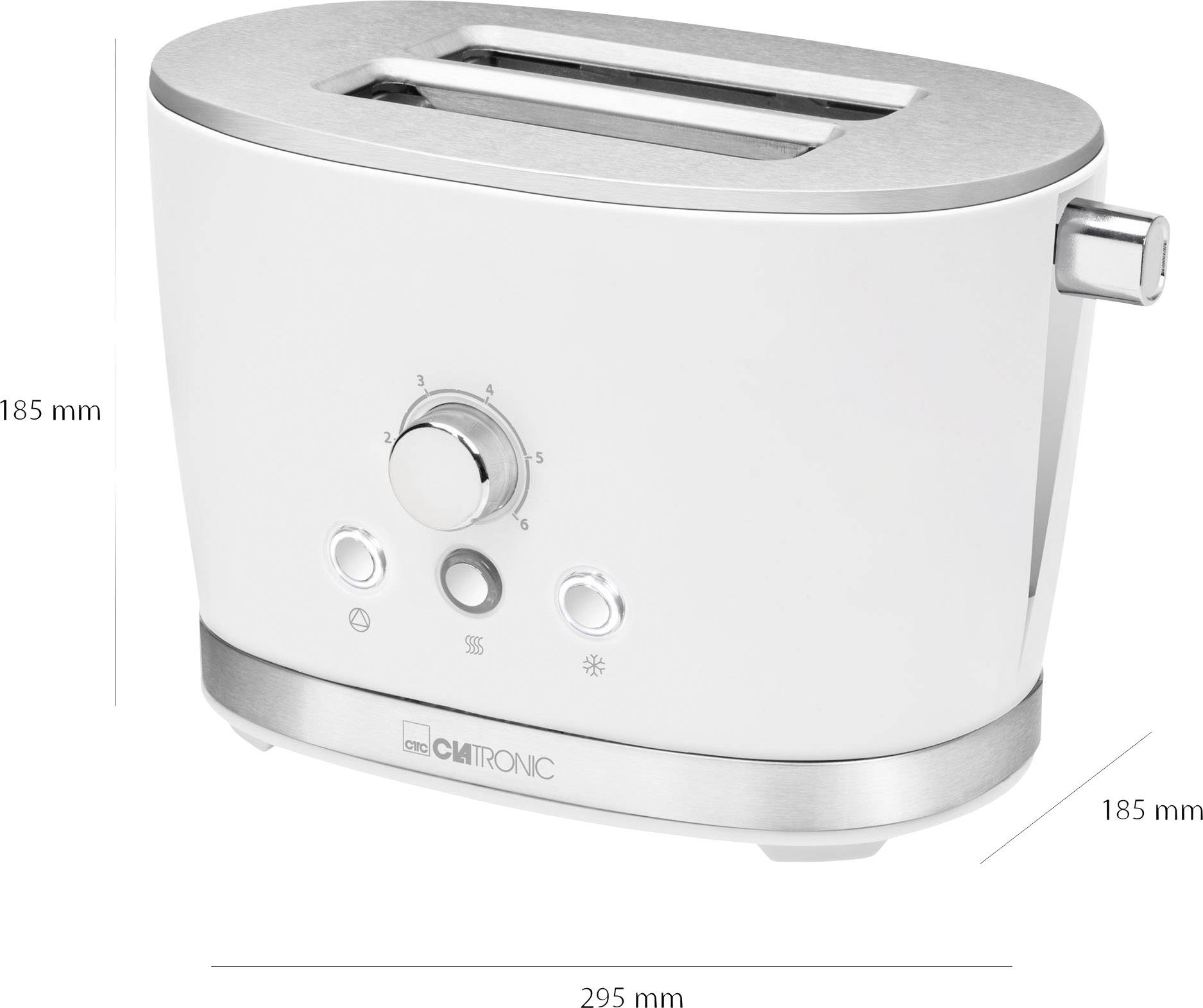 Clatronic TA3690 Toaster mit Brötchenaufsatz Weiß