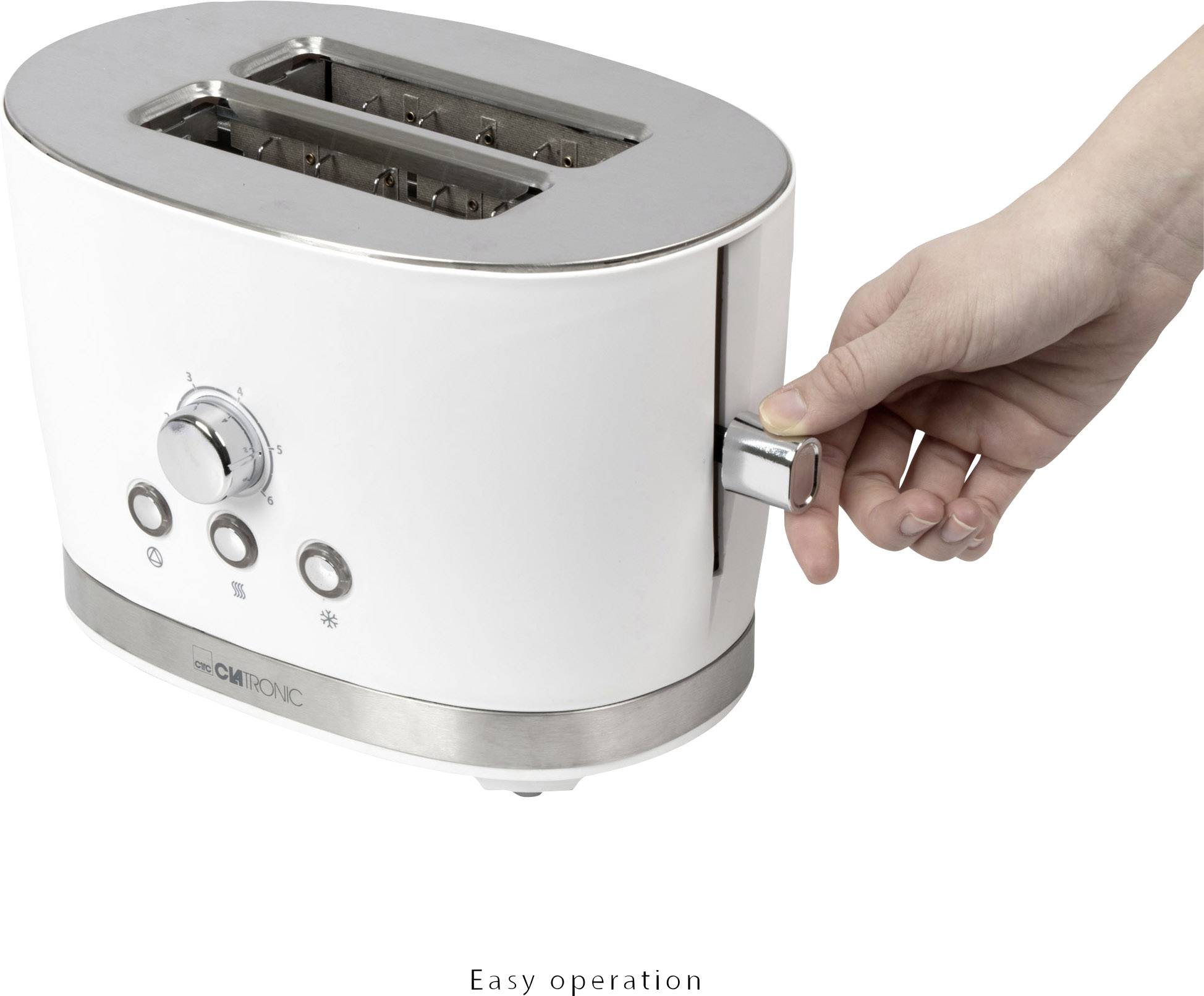 Clatronic TA3690 Toaster mit Brötchenaufsatz Weiß