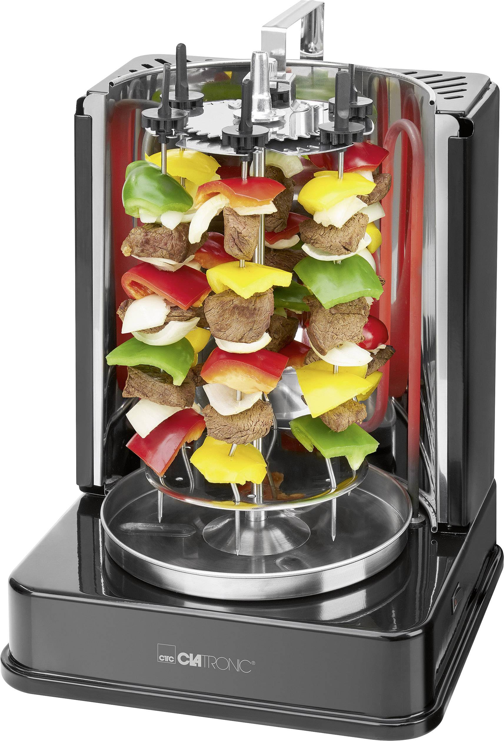 Clatronic DVG 3686 Elektro Gyros- und Hähnchengrill Schwarz