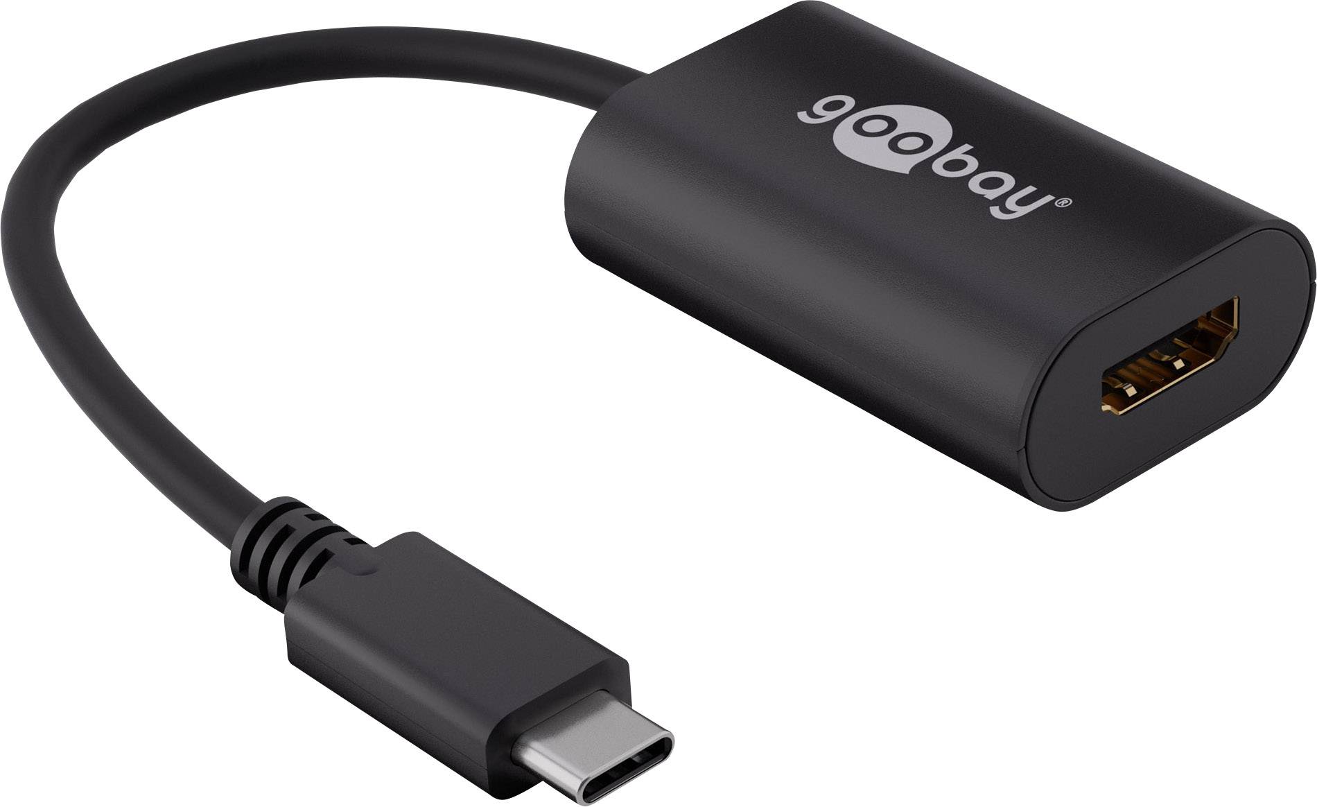 Goobay 38532 USB / HDMI Adapter [1x USB-C® Stecker - 1x HDMI-Buchse] Schwarz 20.00 cm