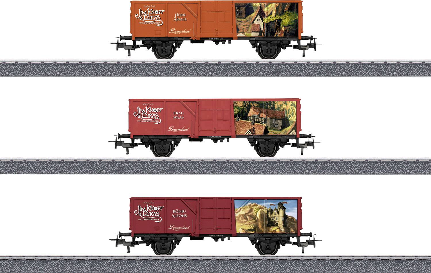 Märklin Start up 44815 H0 3er-Set Güterwagen "Jim Knopf und Lukas" Set 1