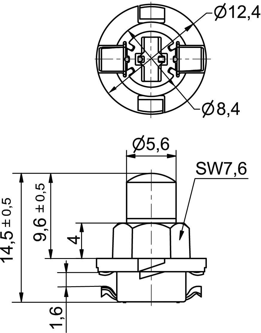 Signal Construct MWTB8462 LED-Signalleuchte Weiß B8.0-12 (EBSR/BAX) ähnlich 12 V/AC, 12 V/DC 600 mcd