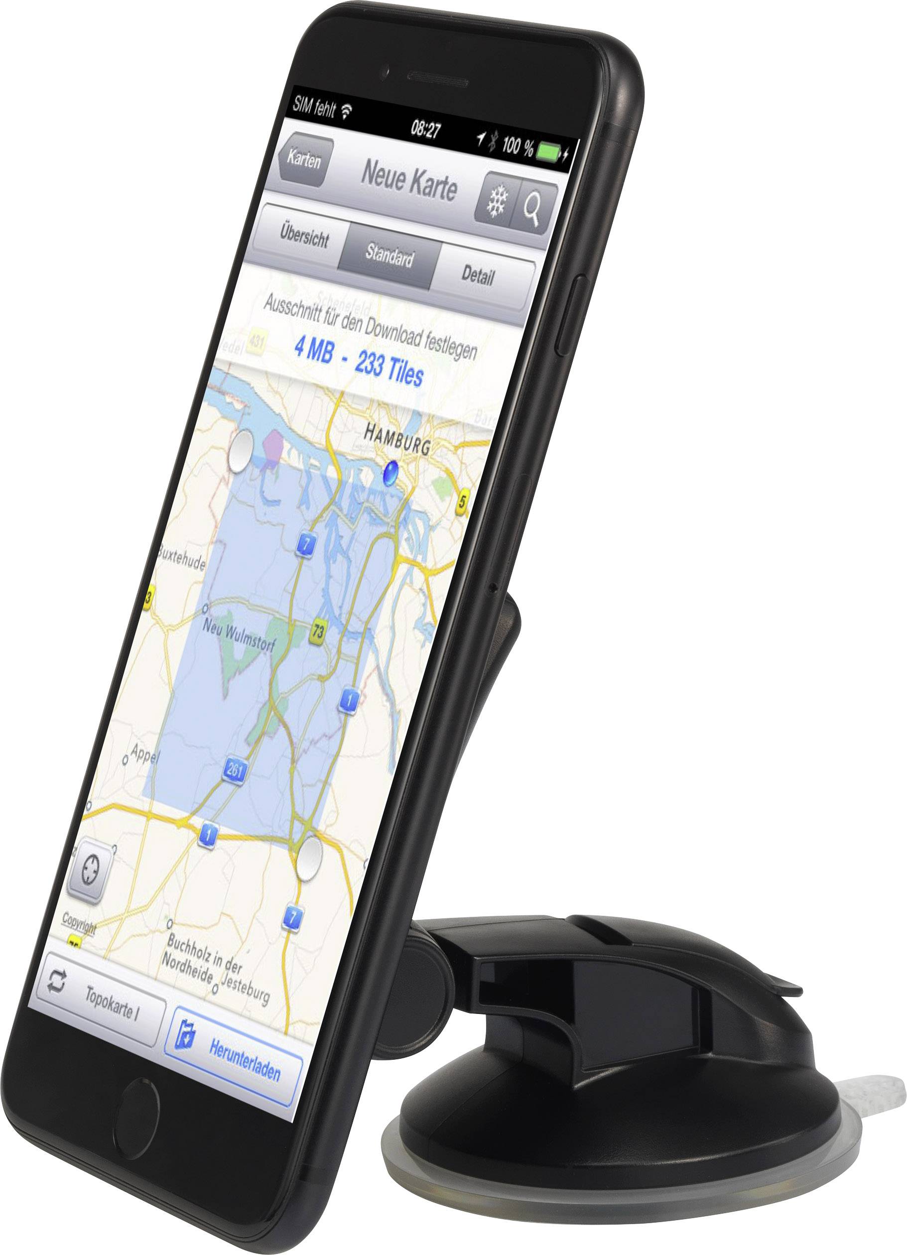 Renkforce KFZ-SN1M Saugnapf Handy-Kfz-Halterung Magnetbefestigung