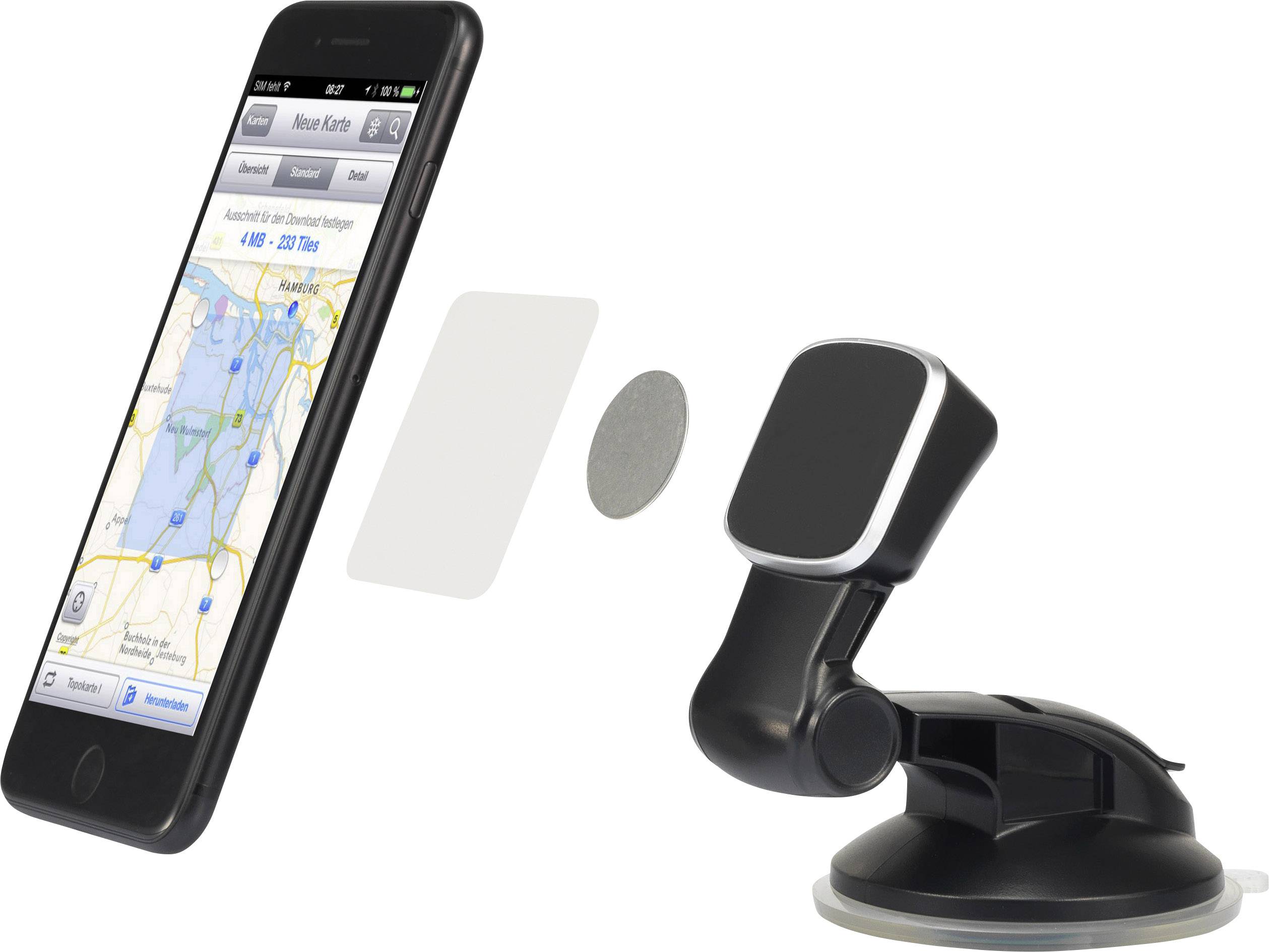 Renkforce KFZ-SN1M Saugnapf Handy-Kfz-Halterung Magnetbefestigung