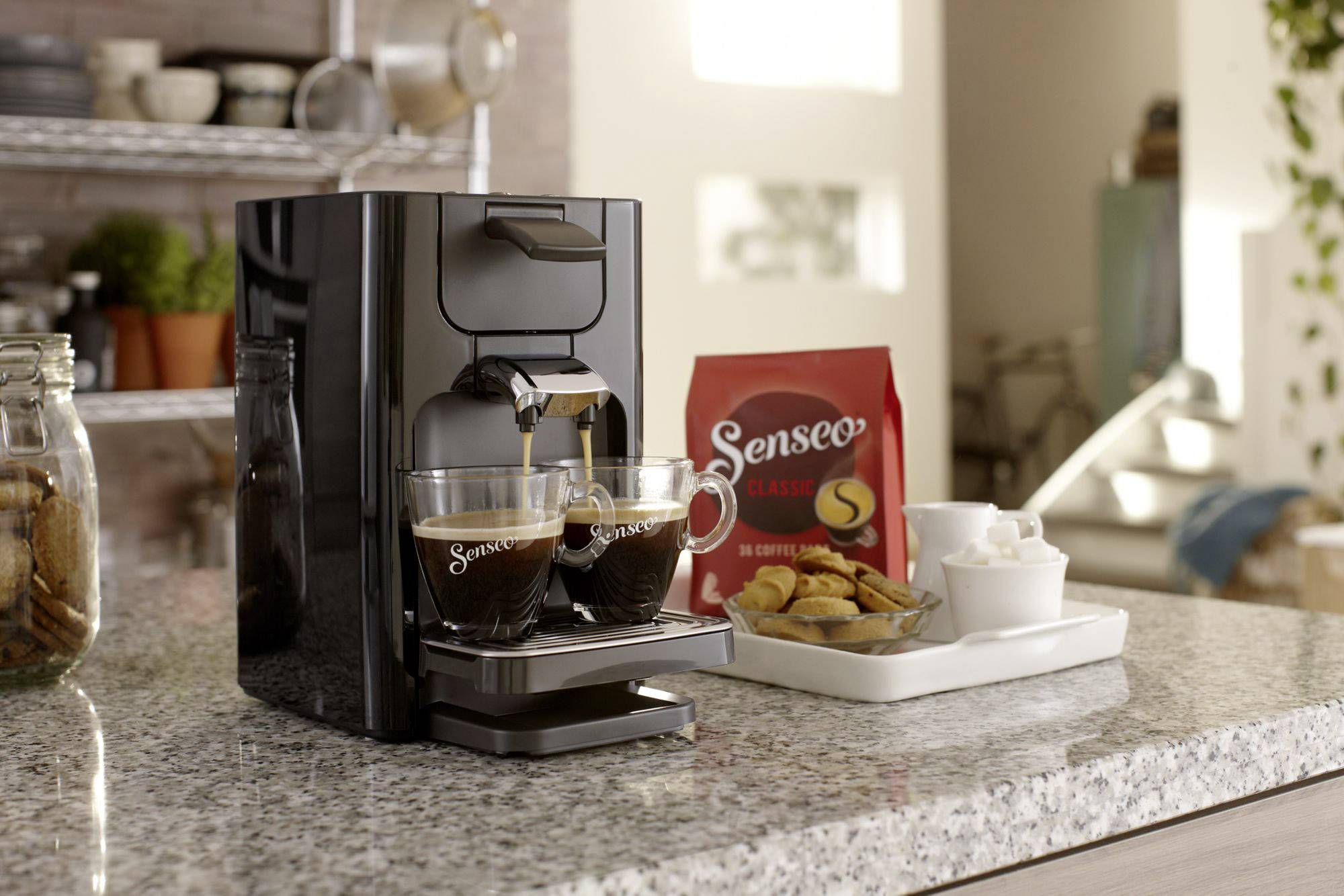 SENSEO® HD7865/60 HD7865/60 Kaffeepadmaschine Schwarz Höhenverstellbarer Kaffeeauslauf