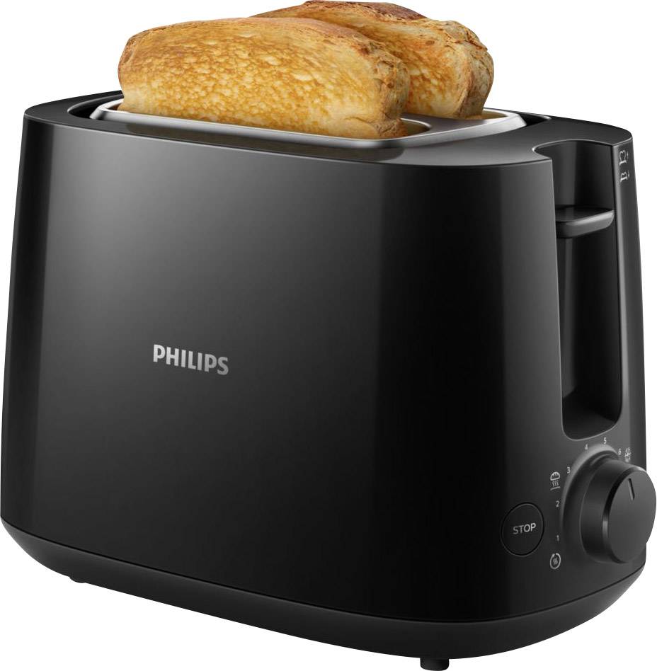 Philips Home HD2581/90 Toaster mit Brötchenaufsatz Schwarz