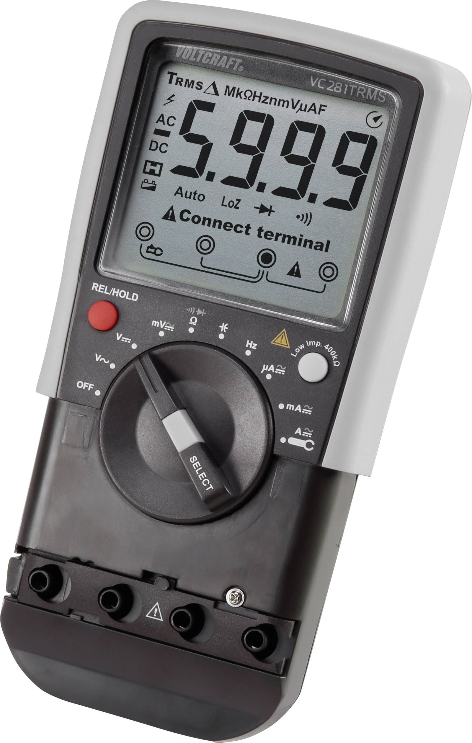 VOLTCRAFT VC281 Hand-Multimeter, Stromzangen-Adapter digital CAT III 600V Anzeige (Counts): 6000