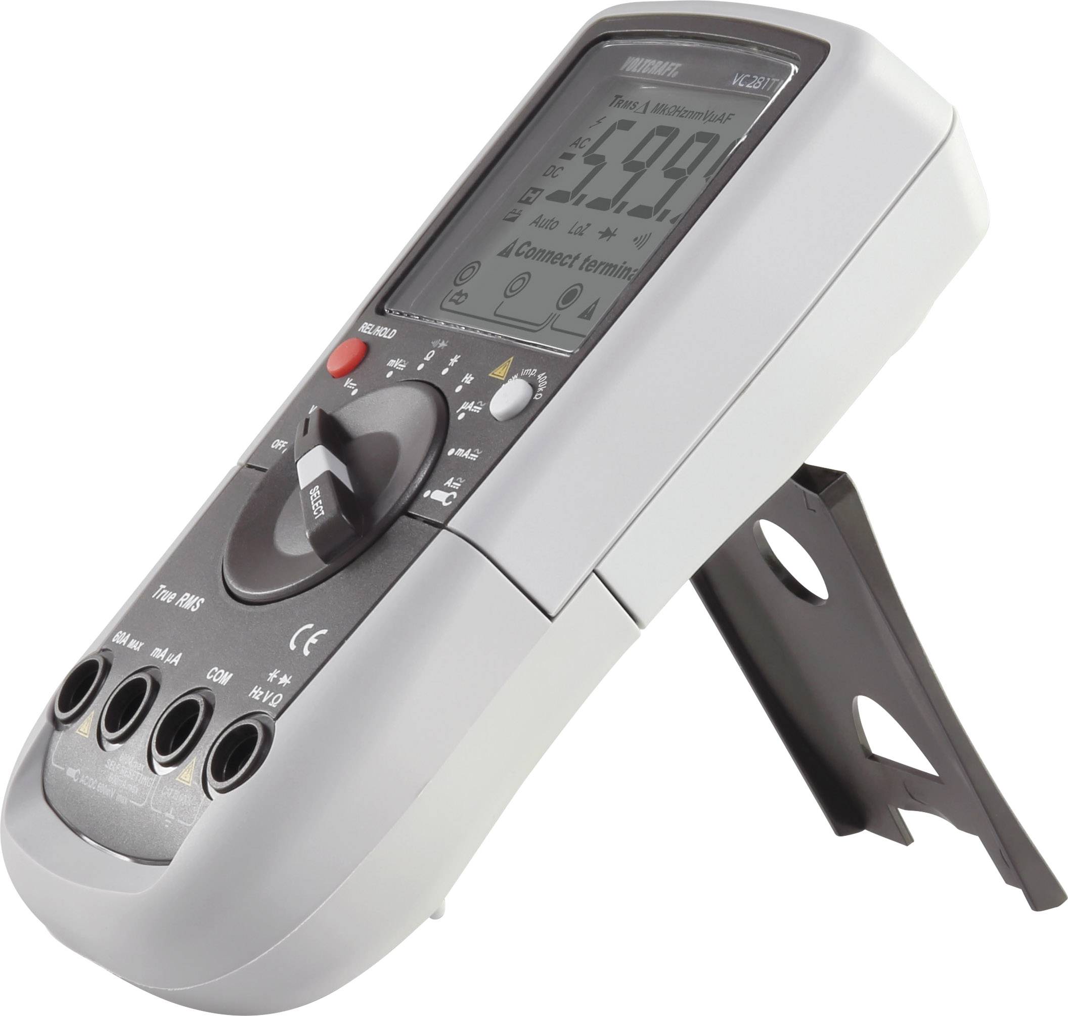 VOLTCRAFT VC281 Hand-Multimeter, Stromzangen-Adapter digital CAT III 600V Anzeige (Counts): 6000