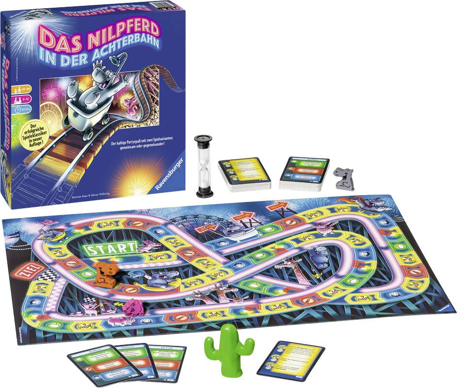 Ravensburger Das Nilpferd in der Achterbahn, 10 Jahr(e), Familienspiel
