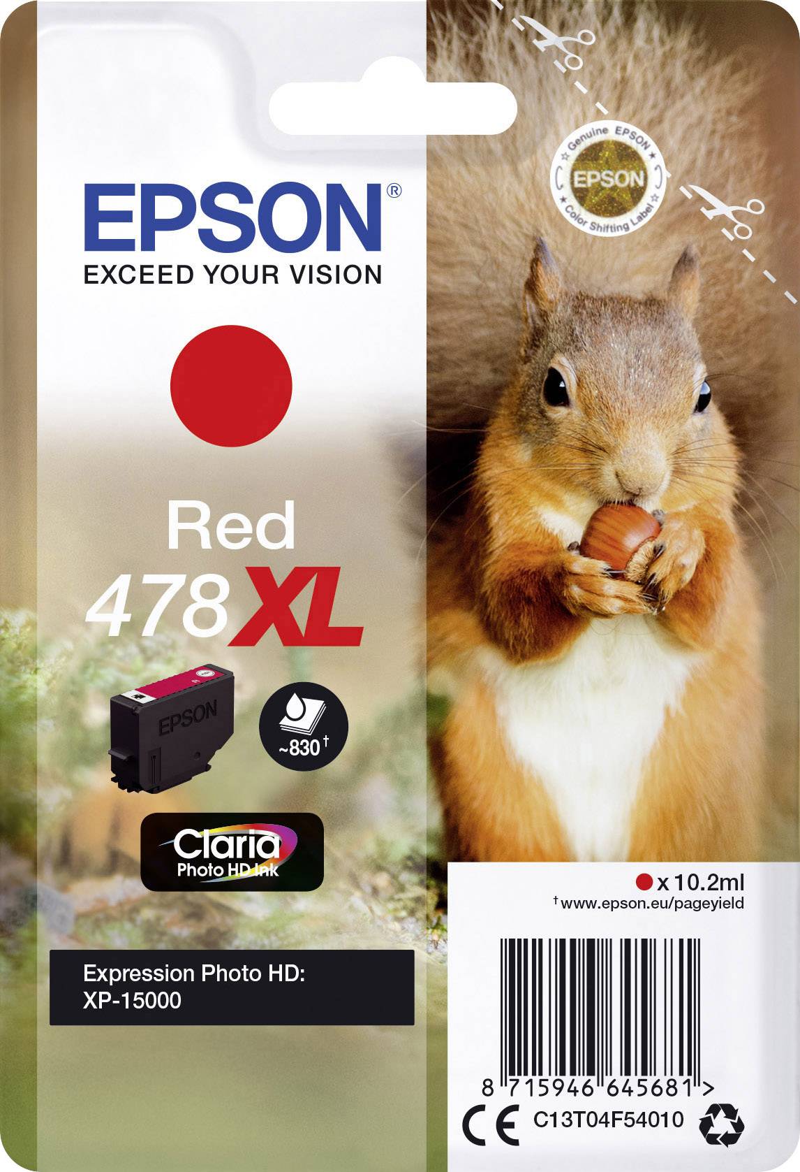 Epson 478XL - 10.2 ml - mit hoher Kapazität - Rot - Original - Tintenpatrone - f