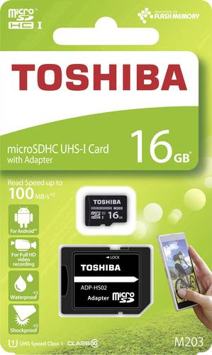 Toshiba M203 microSDHC-Karte 16GB Class 10, UHS-I inkl. SD-Adapter