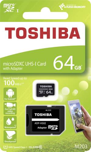 Toshiba M203 microSDXC-Karte 64GB Class 10, UHS-I inkl. SD-Adapter