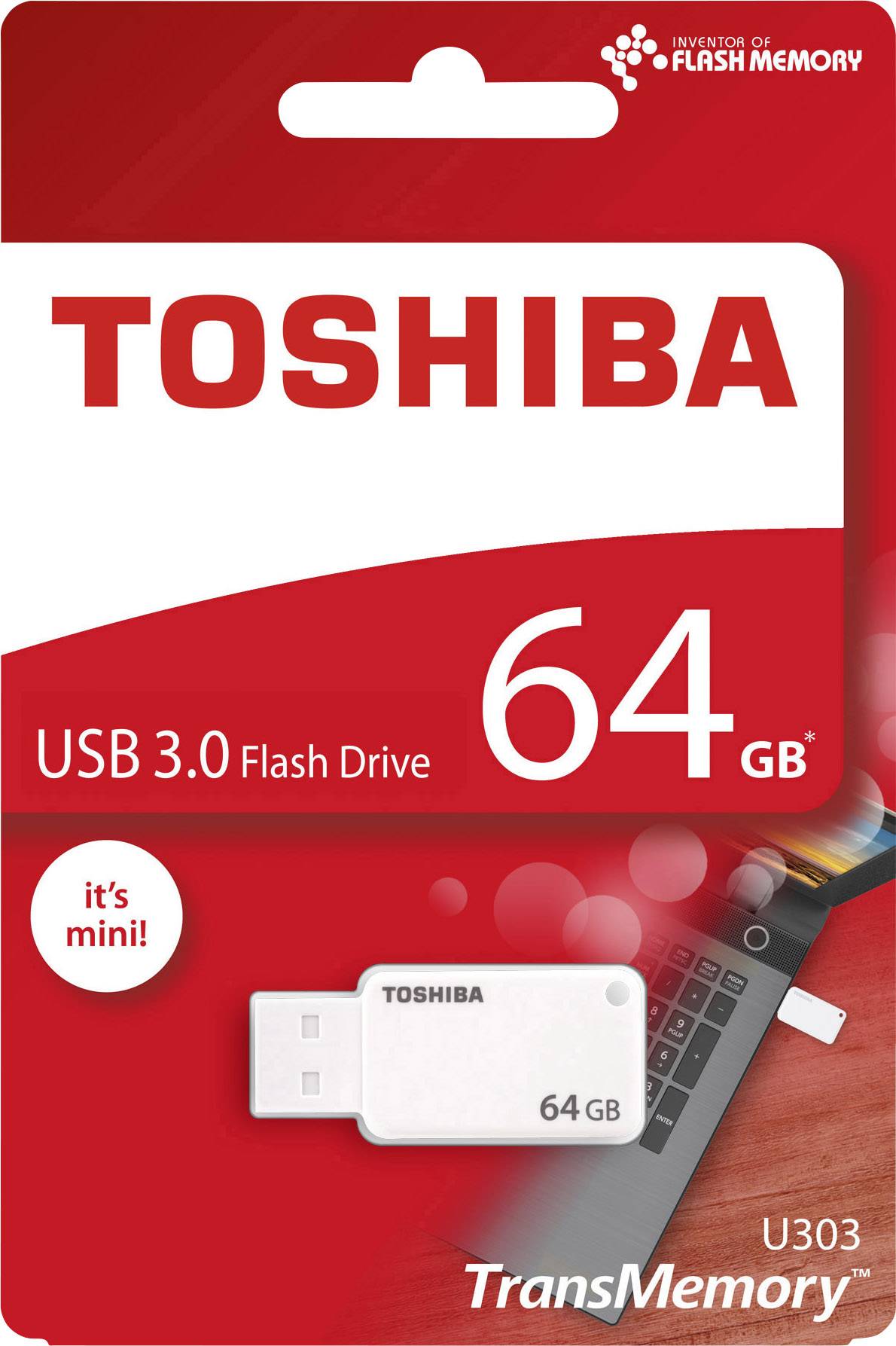 Toshiba TransMemory™ U303 USB-Stick 64 GB Weiß THN-U303W0640E4 USB 3.2 Gen 1 (USB 3.0)