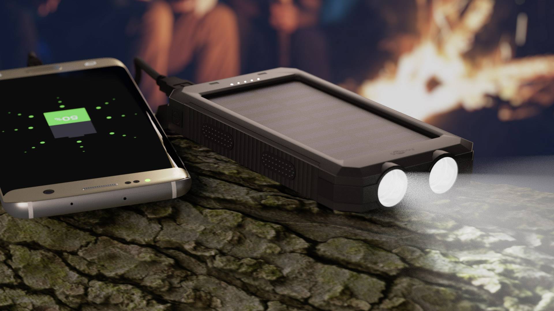 Goobay Outdoor 8.0 49216 Solar-Ladegerät Ladestrom Solarzelle 200mA 8000 mAh