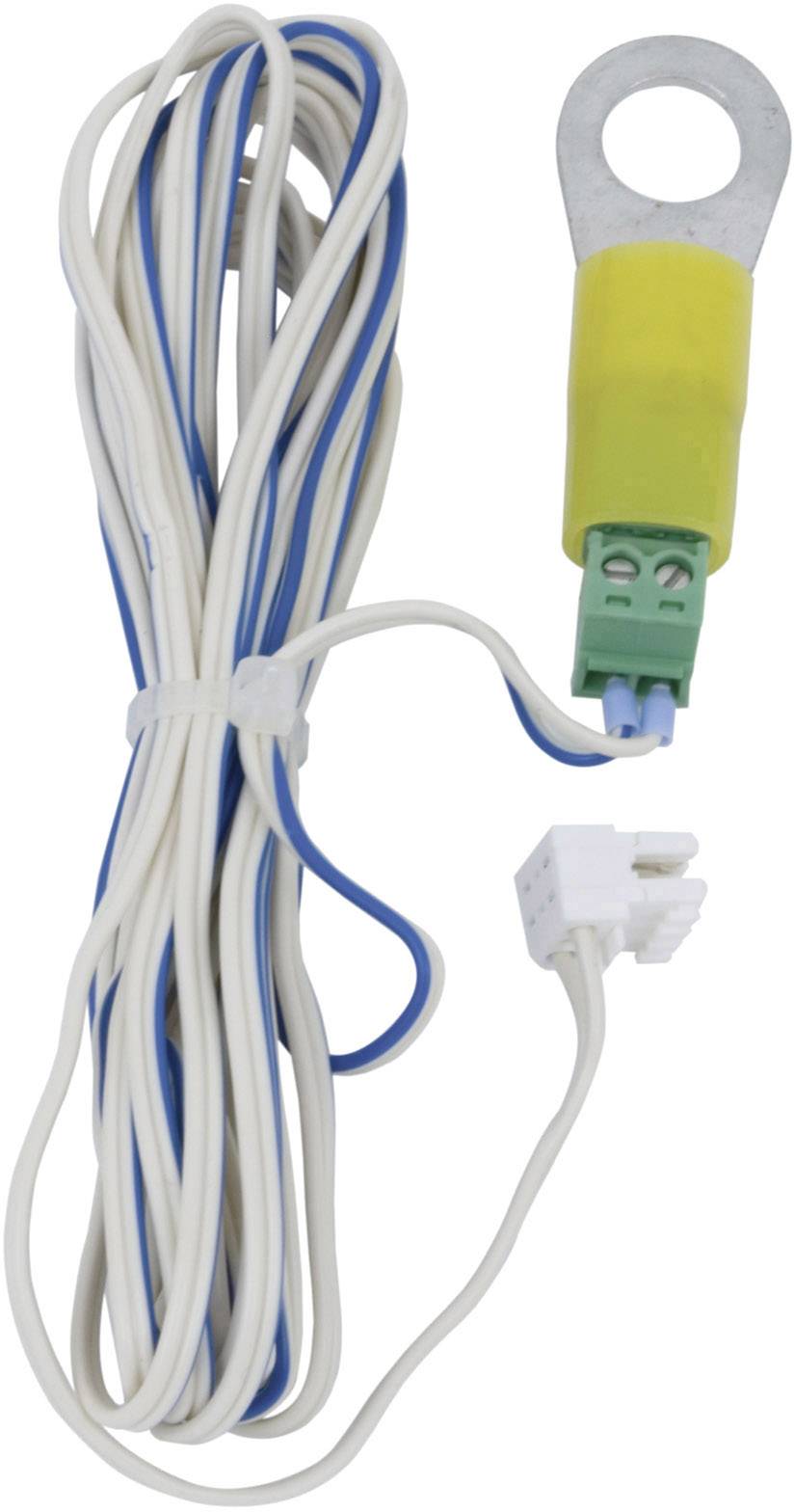 Ein Thermosensor mit langem, zweifarbigem Kabel, bestehend aus einem gelben Sensorkopf und einem weißen Stecker am anderen Ende.
