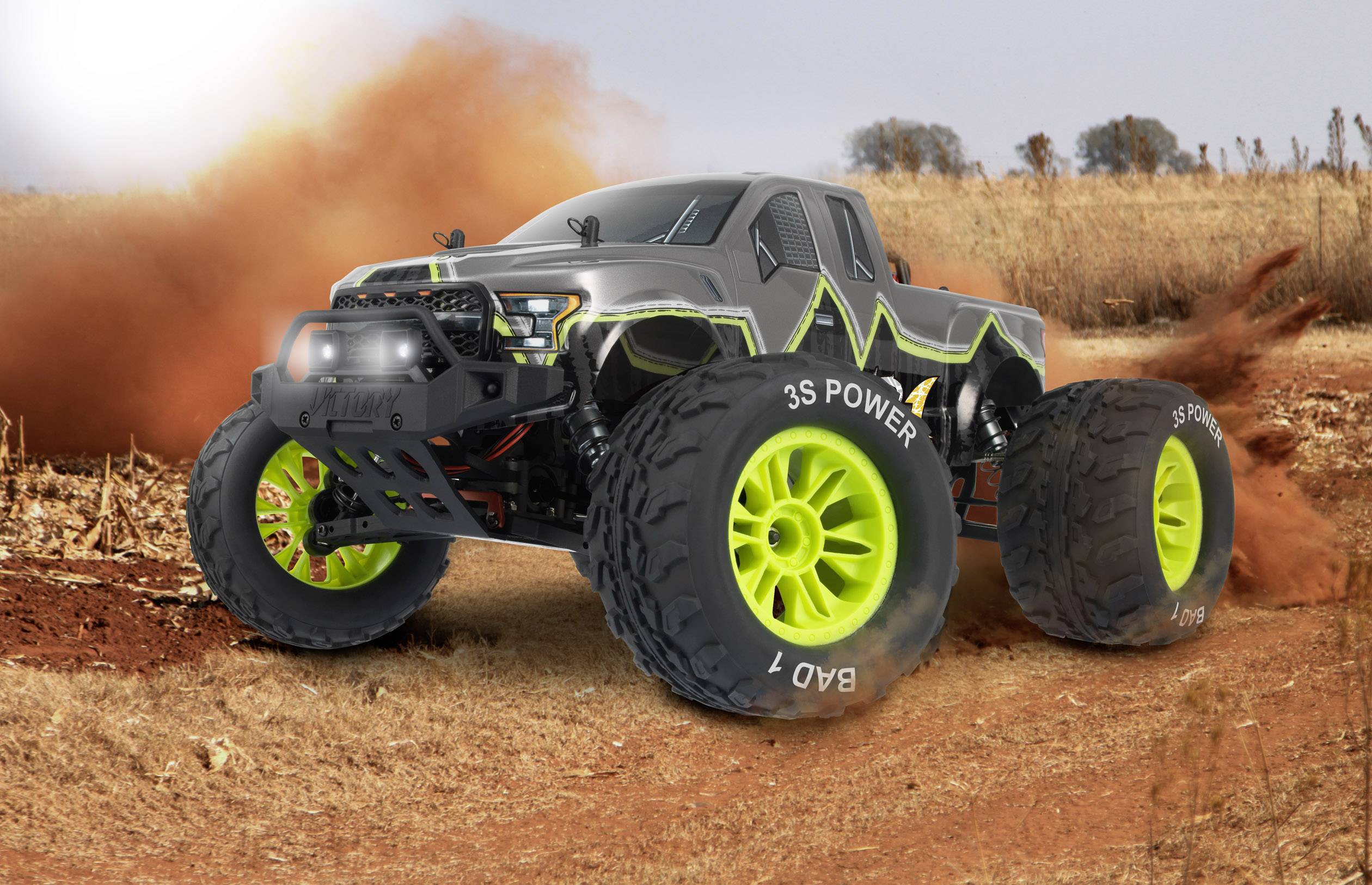 Reely Bad 1 Brushless 1:10 RC Modellauto Elektro Monstertruck Allradantrieb (4WD) 100% RtR 2,4GHz inkl. Akku, Ladegerät und