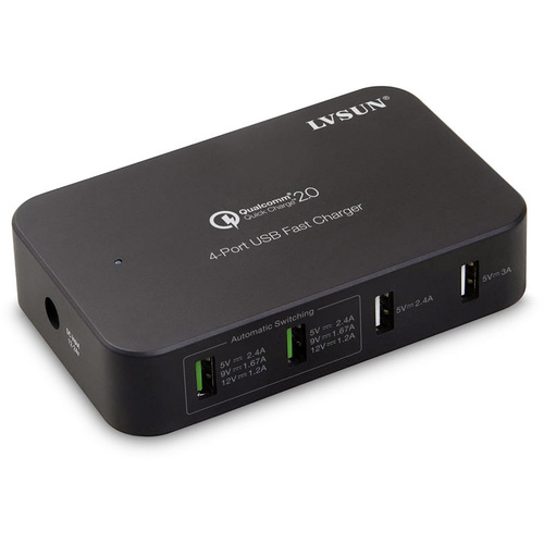 LVSUN Smart 4-Port USB-Ladestation 58W Steckdose, KFZ, LKW Ausgangsstrom (max.) 10200mA Anzahl Ausgänge: 4 x USB 2.0 Buchse