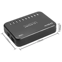 LVSUN 120W Smart 10-Port USB Ladestation 120W 10x USB-A Schwarz Innenbereich LVSUN 120W Smart 10-Port USB Ladestation 120W 10x USB-A Schwarz Innenbereich
