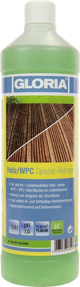 Gloria Haus und Garten 001120.0000 Holz/WPC Spezial-Reiniger - 1l Holzreiniger-Konzentrat 1St.