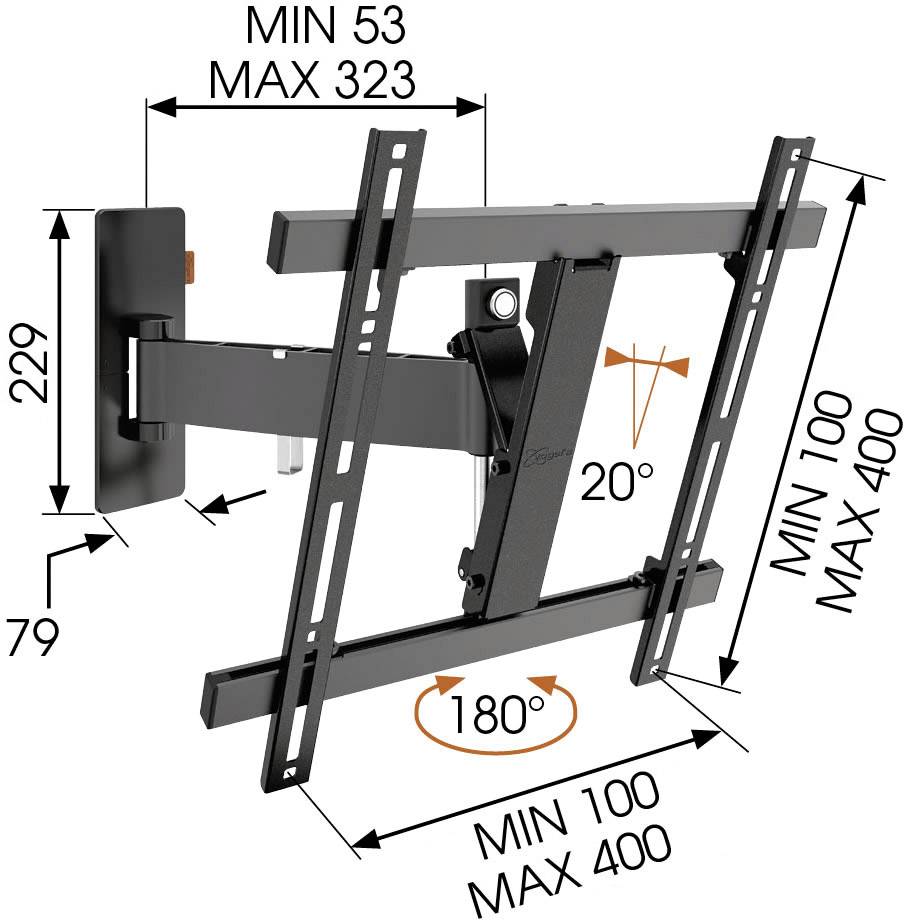 Vogel's WALL 3225 TV-Wandhalterung 81,3cm (32") - 139,7cm (55") Schwenkbar, Neigbar