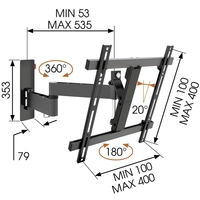 Vogel's WALL 3245 TV-Wandhalterung Schwenkbar, Neigbar 81,3 cm (32") - 139,7 cm (55") Schwenkbar, Neigbar Vogel's WALL 3245 TV-Wandhalterung Schwenkbar, Neigbar 81,3 cm (32") - 139,7 cm (55") Schwenkbar, Neigbar