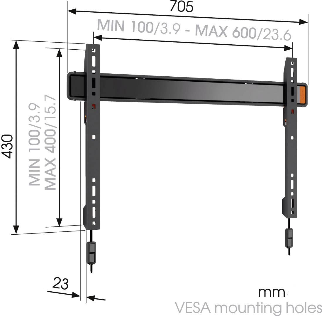 Vogel's WALL 3305 TV-Wandhalterung 101,6 cm (40") - 203,2 cm (80") Starr